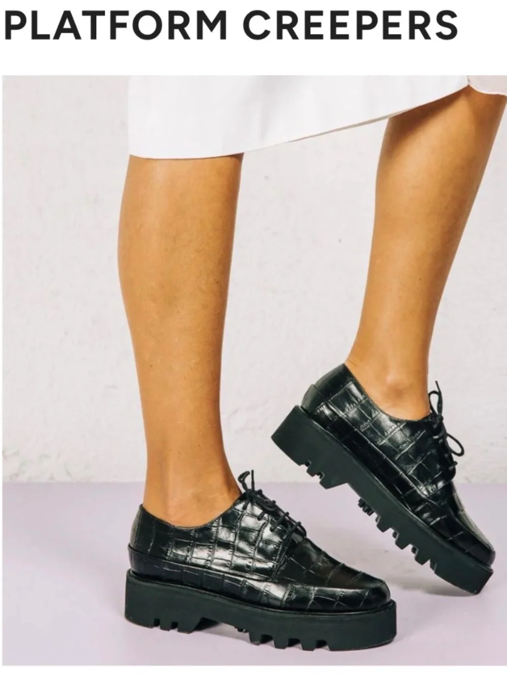 UNREAL  FIELDS STEP UP BLACK PLATFORM CREEPERS CROCODILE -EMBOSSED 39/8.5USA NEW